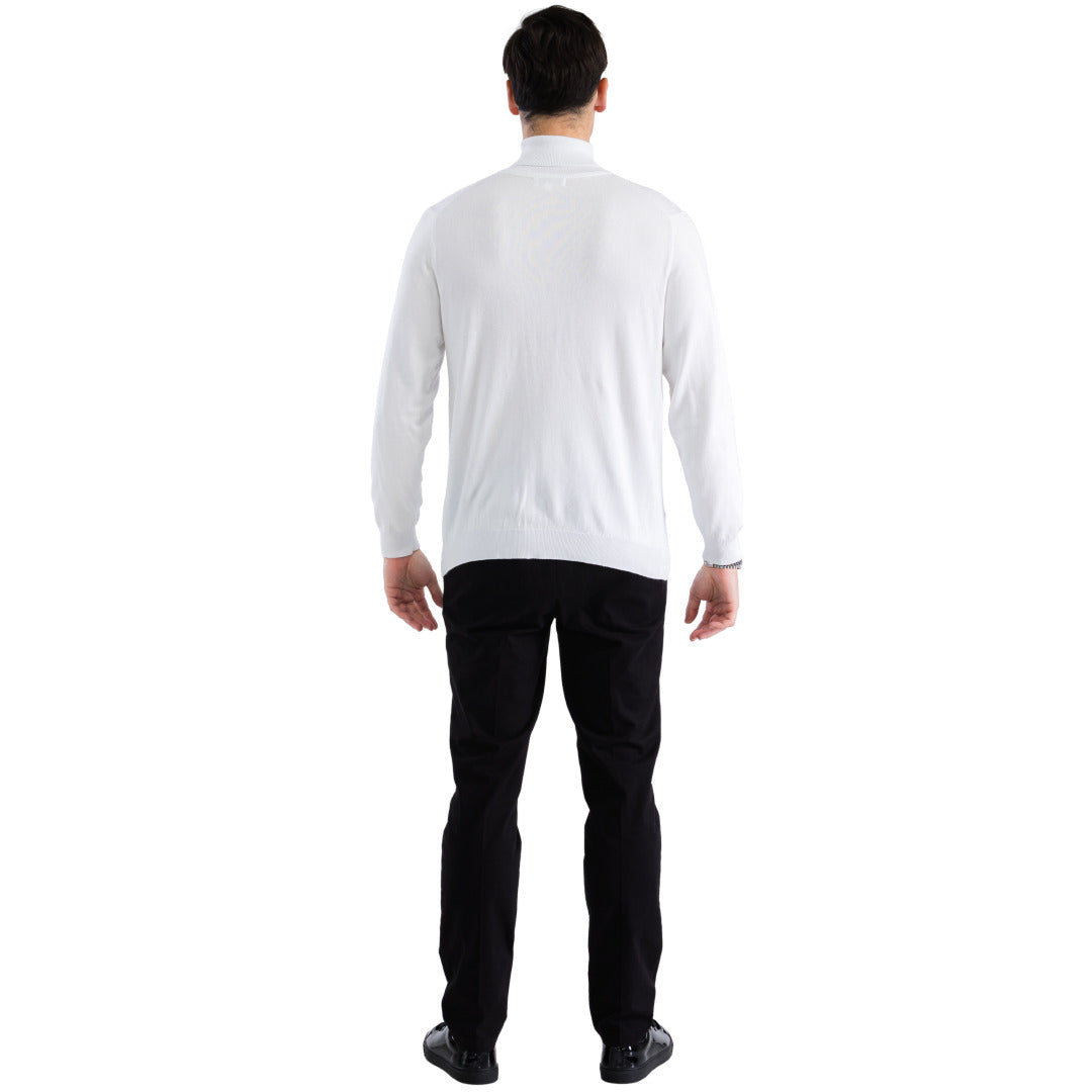 MENS WHITE PULLOVER TURTLENECK SWEATER USA Men's Outlet