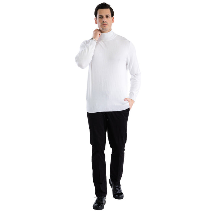 MENS WHITE PULLOVER TURTLENECK SWEATER USA Men's Outlet