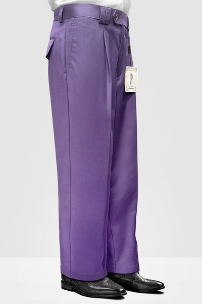 Men's Lavender Pleated Wool Pants by Statement Suits