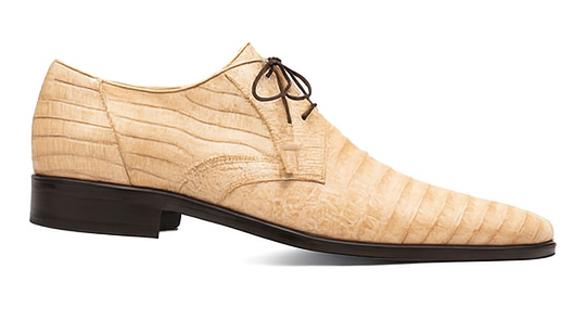 Marco Milano Exotic Caiman Shoes Oryx Tan Gator Derby Lacio