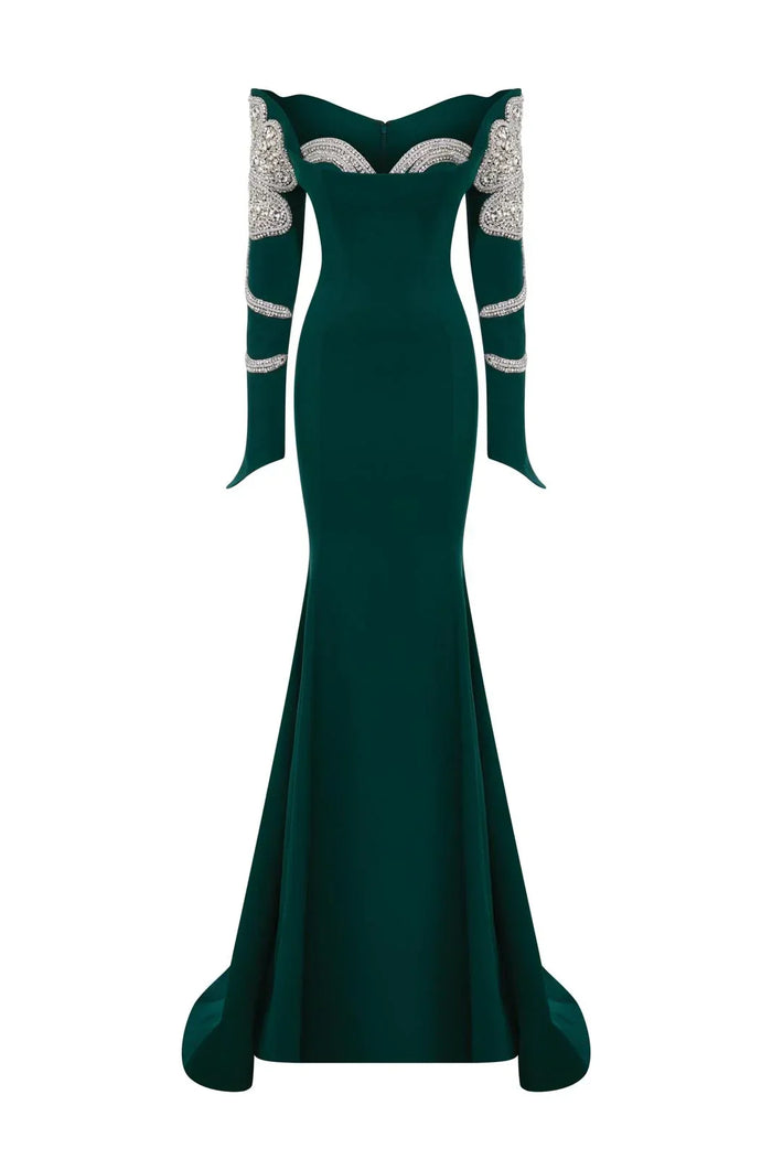 Fouad Sarkis 2858 Strapless Mermaid Gown with Tassel Embellishments