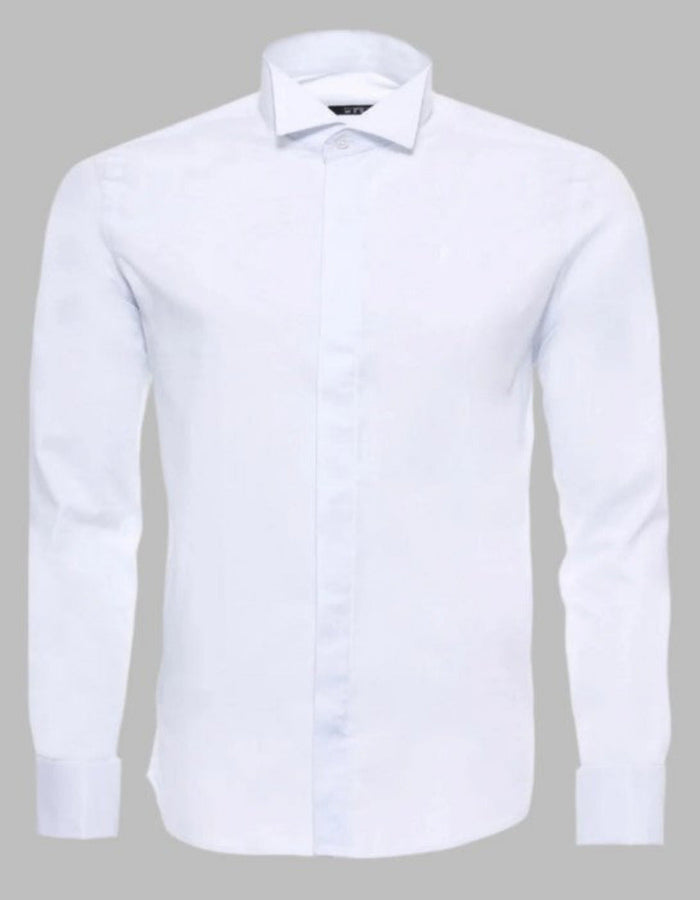 White Plain Stand Collar Formal Tuxedo Shirt by USA Men's Outlet