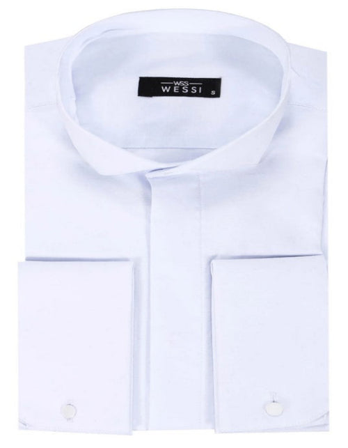 White Plain Stand Collar Formal Tuxedo Shirt