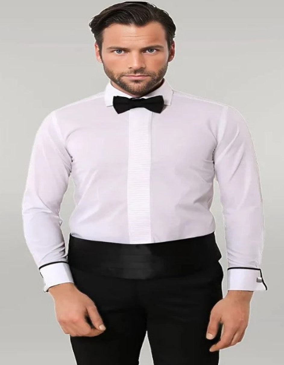 White Tuxedo Shirt by USA Men's Outlet