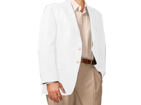 Men's Two Button Blazer white (Men + Women) by mensusain