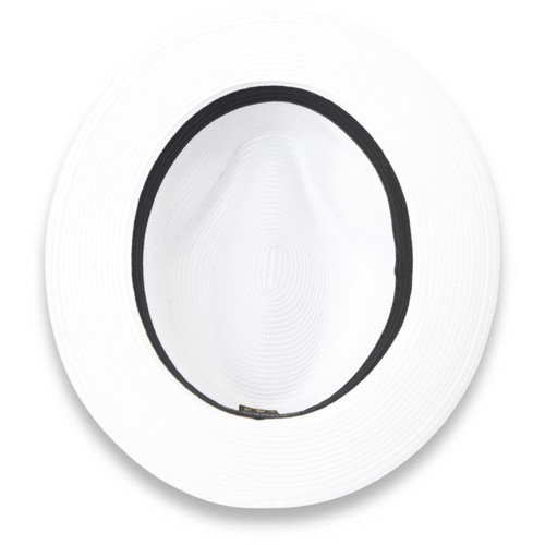 Tapa Crushable Straw Hat Fedora in White by Ferrecci USA