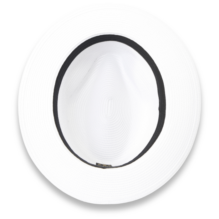Tapa Crushable Straw Hat Fedora in White by Ferrecci USA