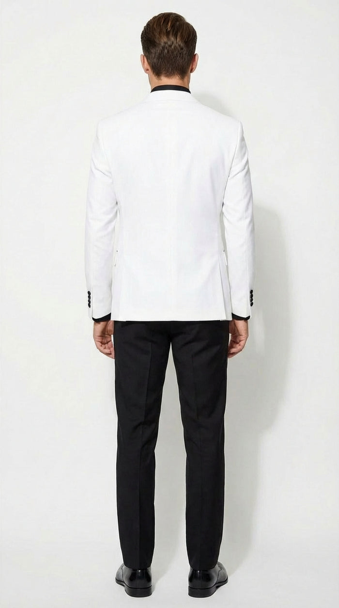 White Double Breasted Blazer Tuxedo Dinner Jacket