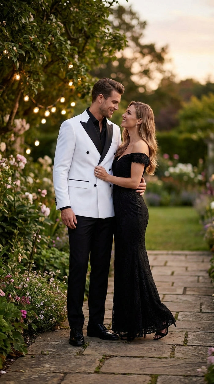 White Double Breasted Blazer Tuxedo Dinner Jacket