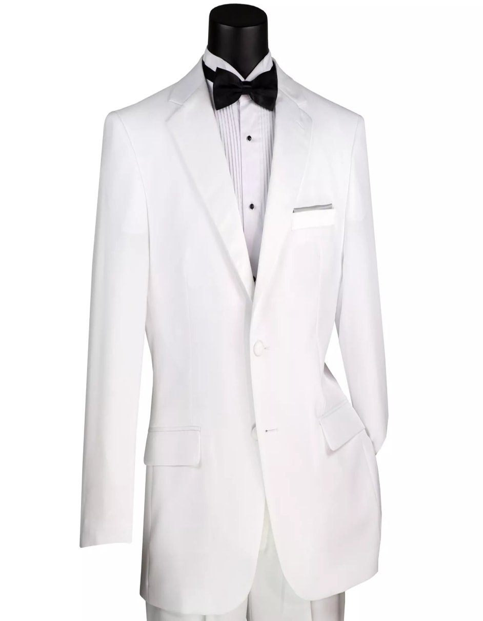 Mens Big and Tall White Tuxedo Classic Fit Suit by USA Men's Outlet