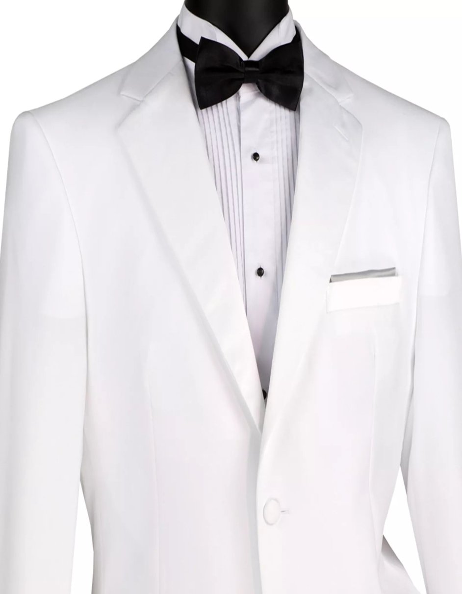 Mens Big and Tall White Tuxedo Classic Fit Suit by USA Men's Outlet