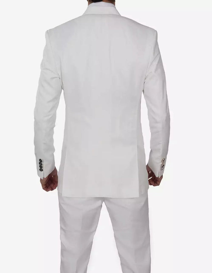 Mens White Three Piece Antonio Double Breasted Vintage Style Suit by USA Men's Outlet