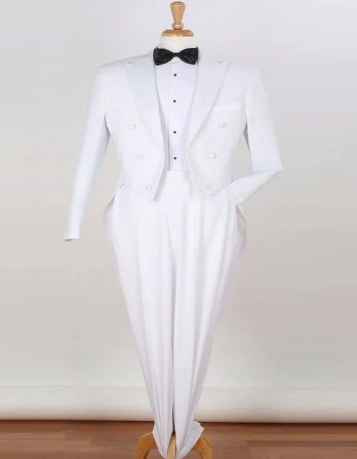 Cheap Tuxedos - Affordable Prom Suit - Mens Classic Fit Long Tail White Tuxedo