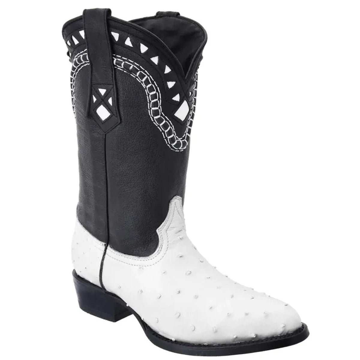 White Ostrich Cowboy Boots J-Toe – SuitUSA