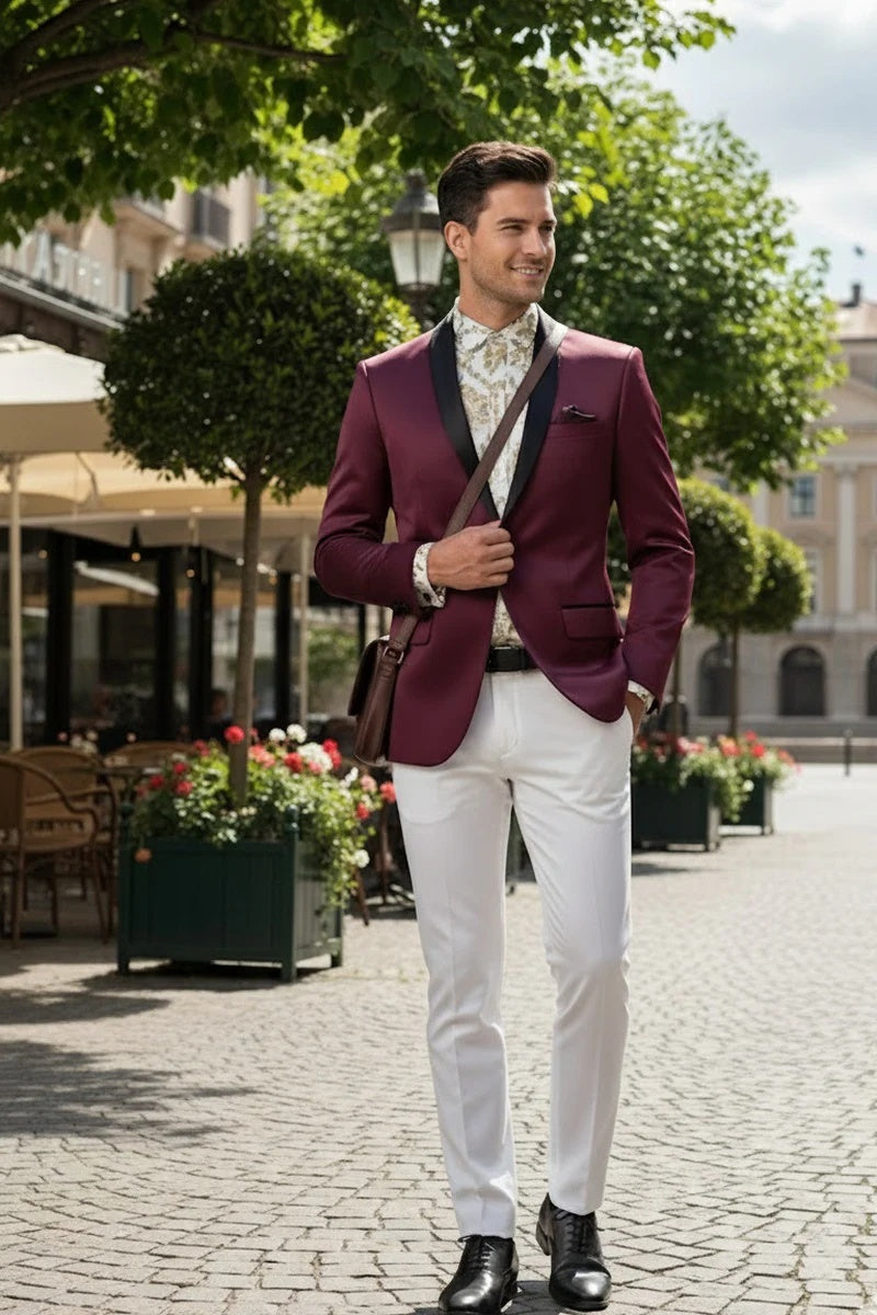 Wine Tuxedo Jacket
