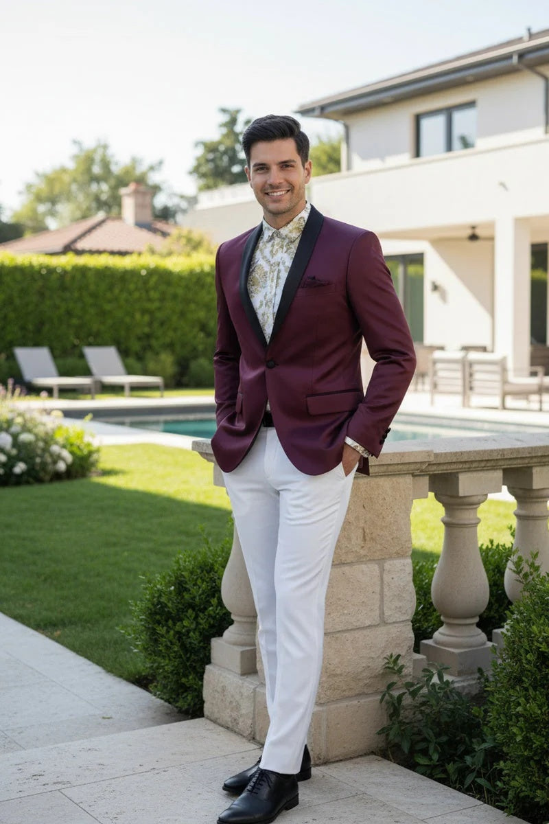 Wine Tuxedo Jacket