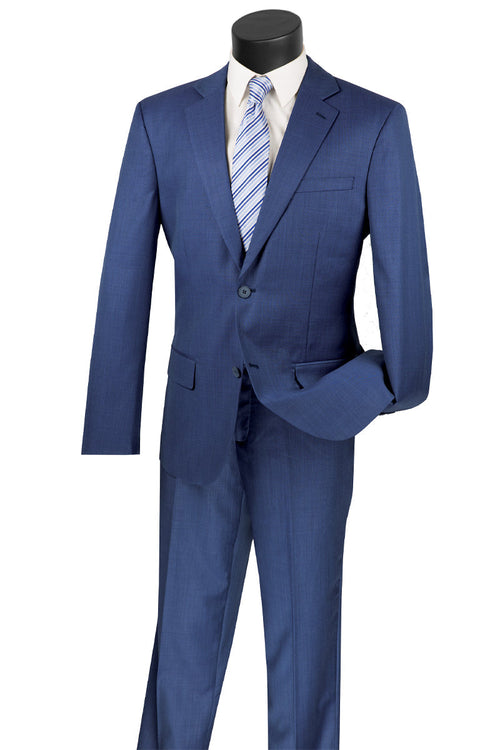 Mens 2 Button Modern Fit Textured Wool Suit in Grey by Vinci