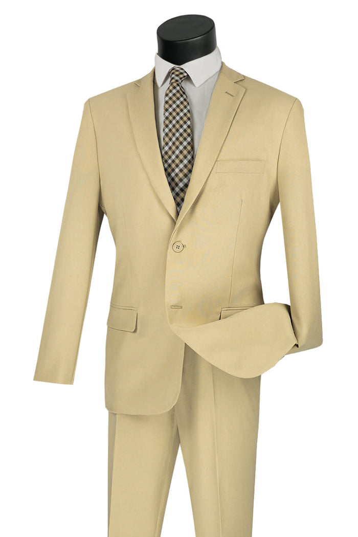 Mens 2 Button Modern Fit Texured Weave Suit in Blue by Vinci