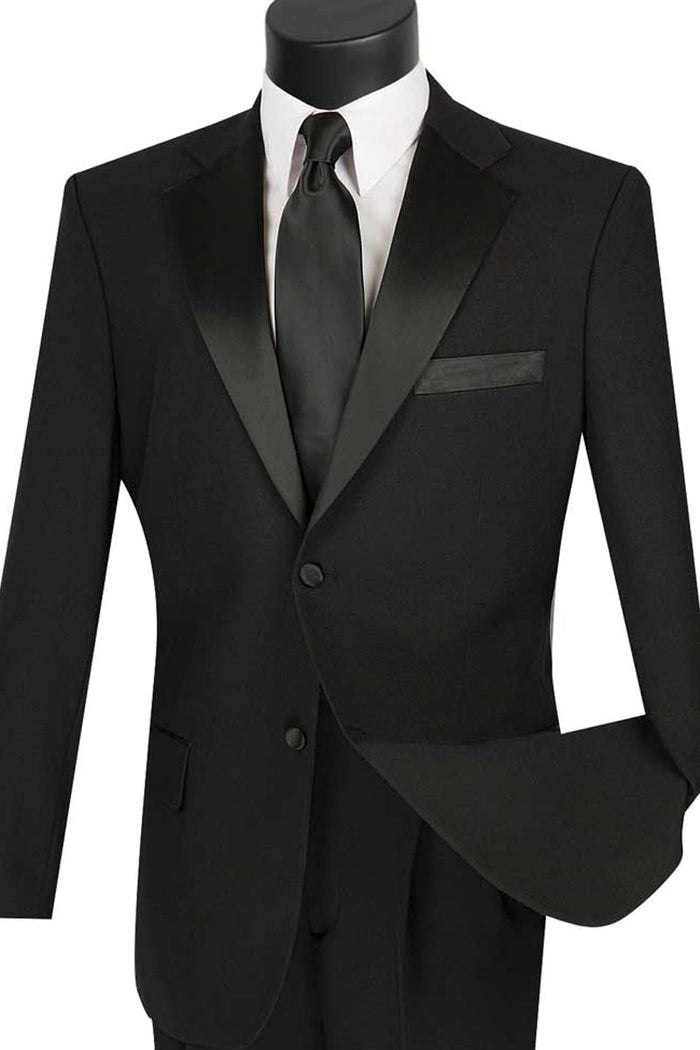 Men's Grey Classic 2-Button Poplin Tuxedo by Vinci