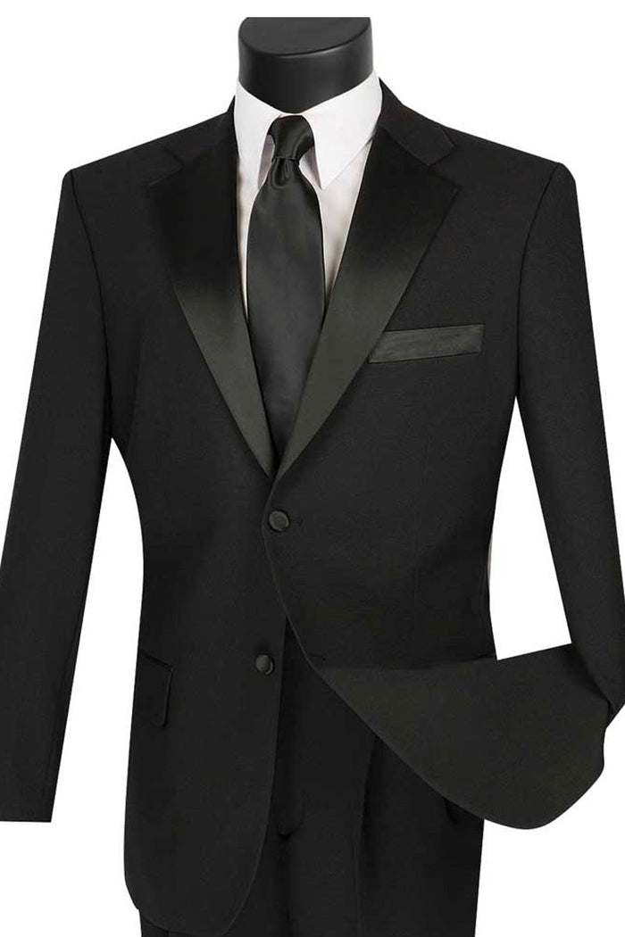 Mens Classic Fit 2 Button Poplin Tuxedo in Grey by Vinci