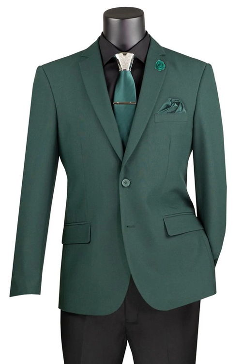 Hunter Green Poplin Sport Coat for Men – Sharp Slim Fit Club Blazer
