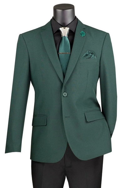 Hunter Green Poplin Sport Coat for Men – Sharp Slim Fit Club Blazer
