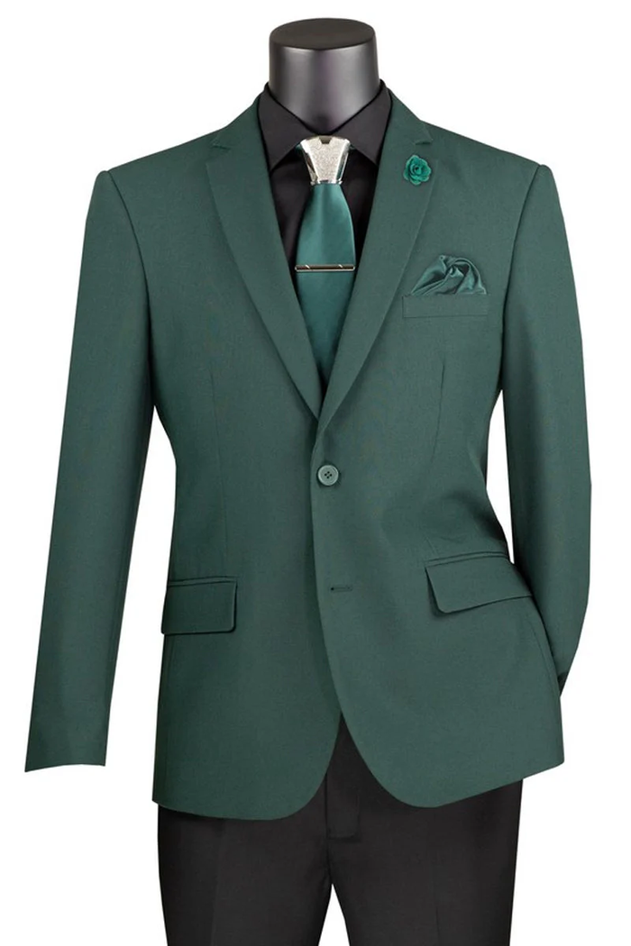 Hunter Green Poplin Sport Coat for Men – Sharp Slim Fit Club Blazer