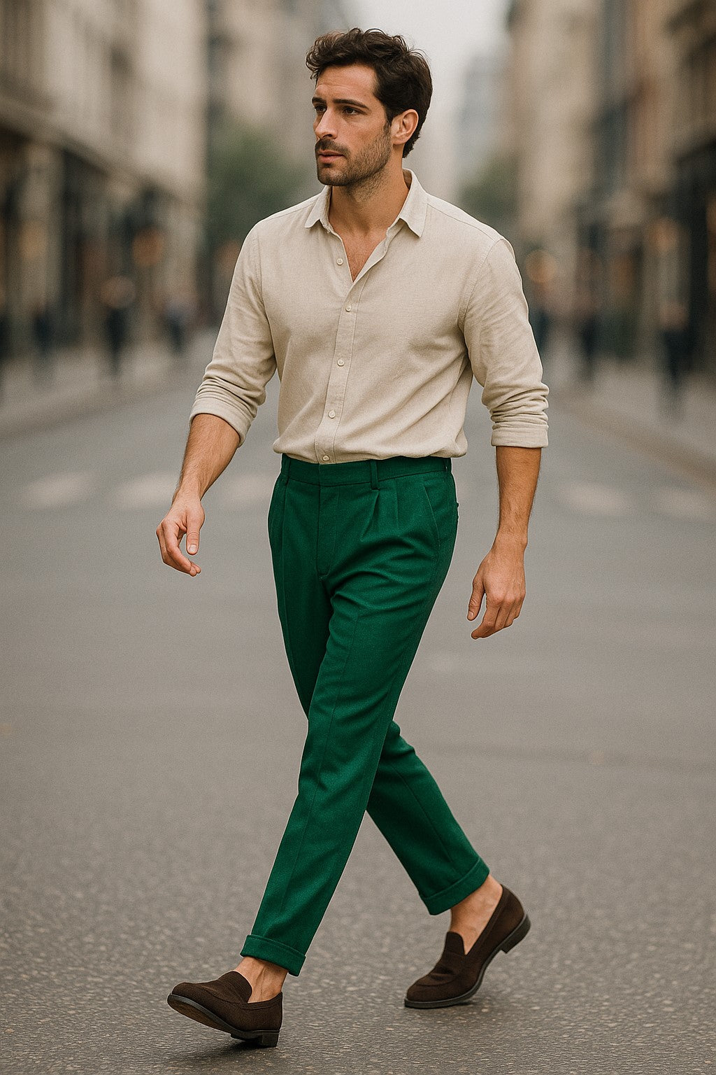 double-pleated-green-trousers