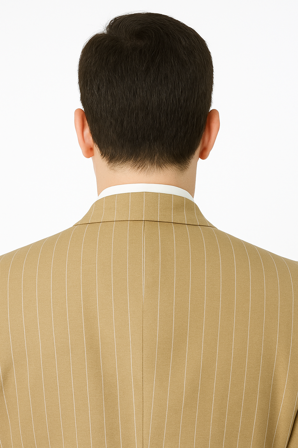 Beige Striped 3-Piece Suit – Elegant Gentleman’s Attire