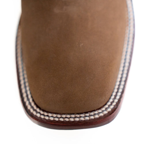 Los Altos Women's Boot Wide Square Toe Nobuck Taupe Leather Sole - Nobuck Taupe
