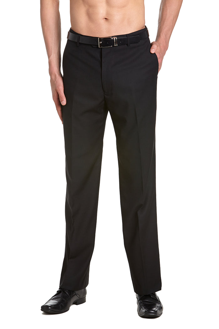 Mens Tuxedo Dress Pants Flat Front Satin Band Mens Tux Pant Trousers - Black with Gold Stripe