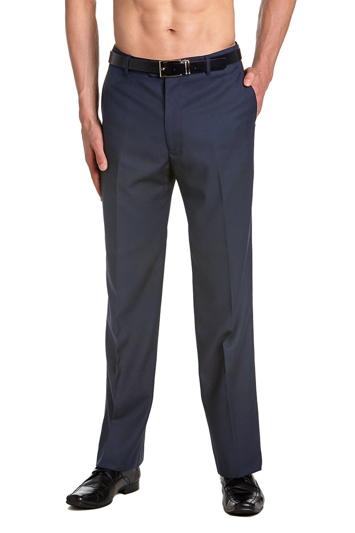 Mens Tuxedo Dress Pants Flat Front Satin Band Mens Tux Pant Trousers - Navy Blue Red Stripe