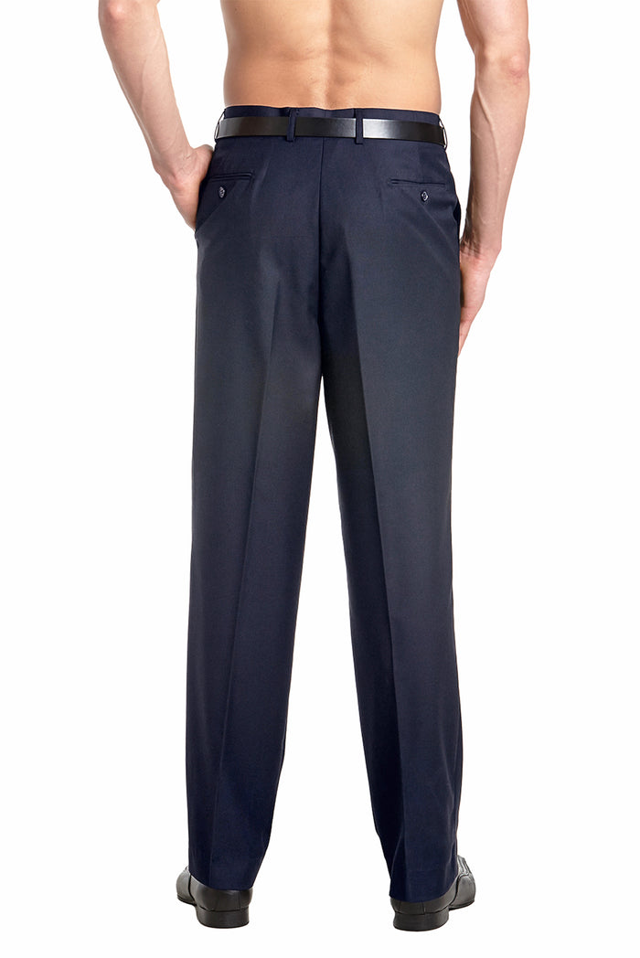 Mens Tuxedo Dress Pants Flat Front Satin Band Mens Tux Pant Trousers - Navy Blue Red Stripe