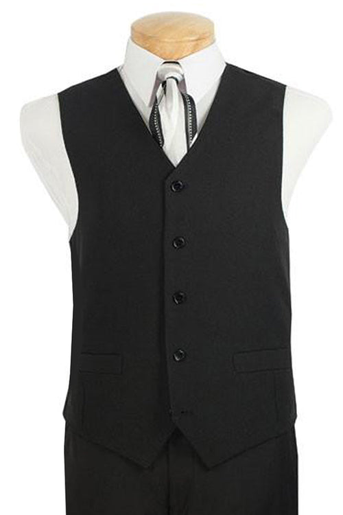 Men's Classic Black Poplin Suit & Tuxedo Vest