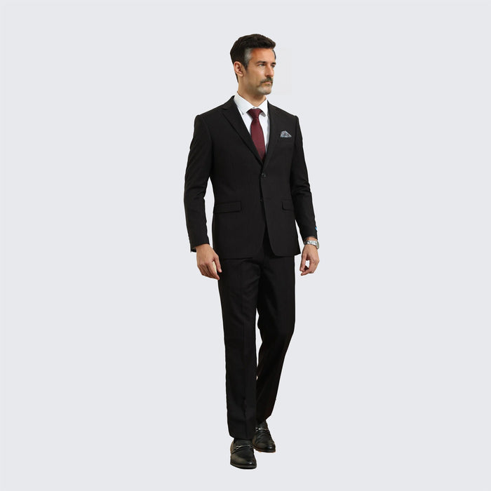 Black Pin Stripe Suit Three Piece Set - Wedding - Prom by Sean Alexander