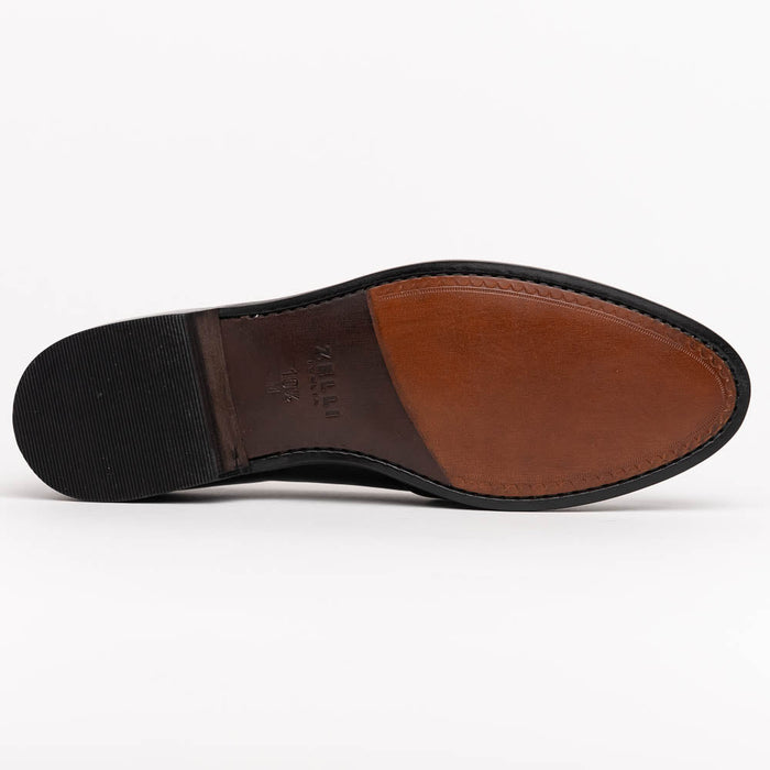 Zelli Alba Calfskin Spectator Penny Loafers in Black and White