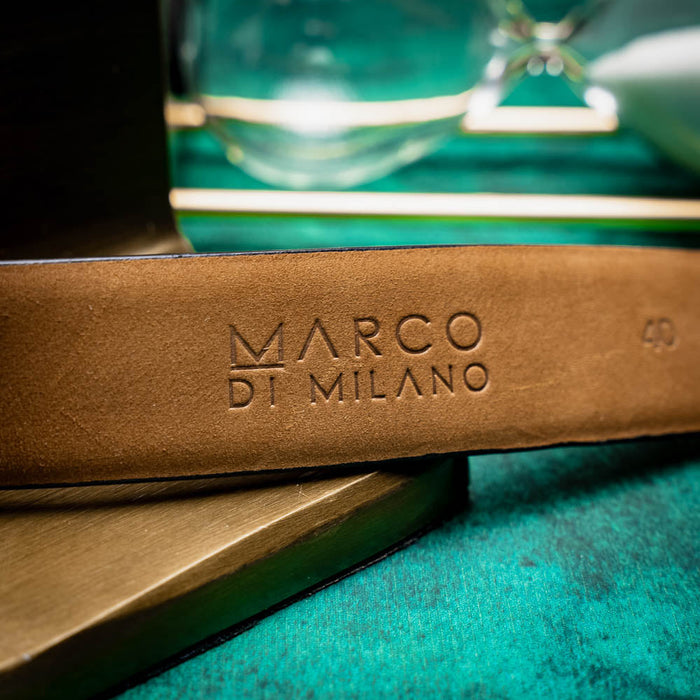 Marco Di Milano Emilio Belt - Antique Navy Leather Shoe