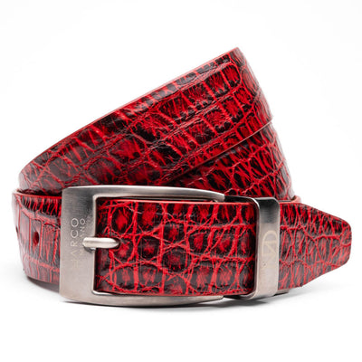 Marco Di Milano Emilio Belt - Antique Red Leather Loafers