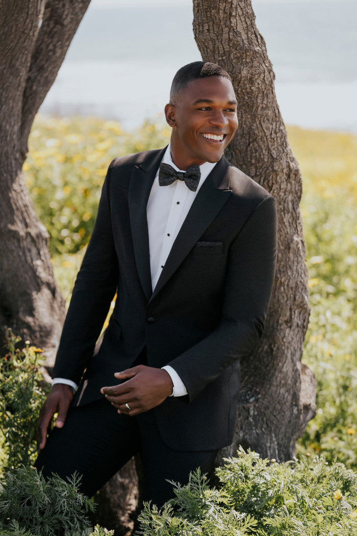 Verona Onyx Black Velvet Dinner Jacket (Separates) by Allure Men