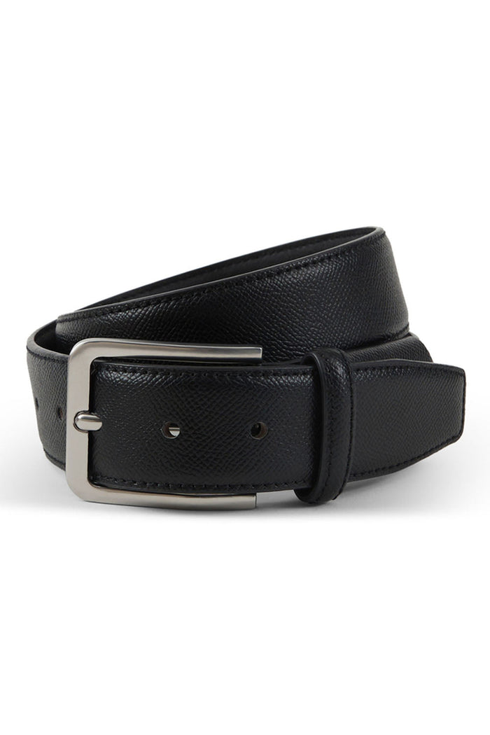 Alvin Black Leather Belt by Allure Men
