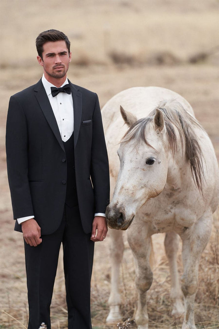 Essentials Notch Black Tuxedo Jacket (Separates) by Allure Men