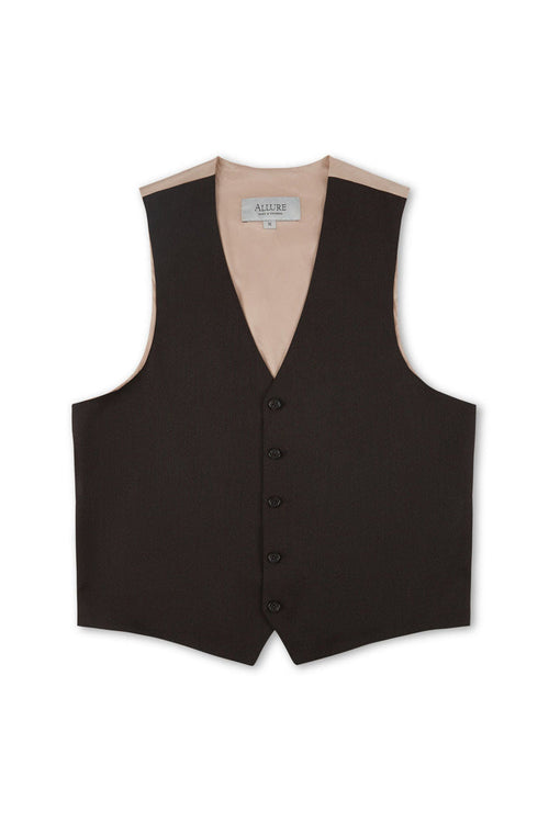 Brown Windsor Vest by Allure Men