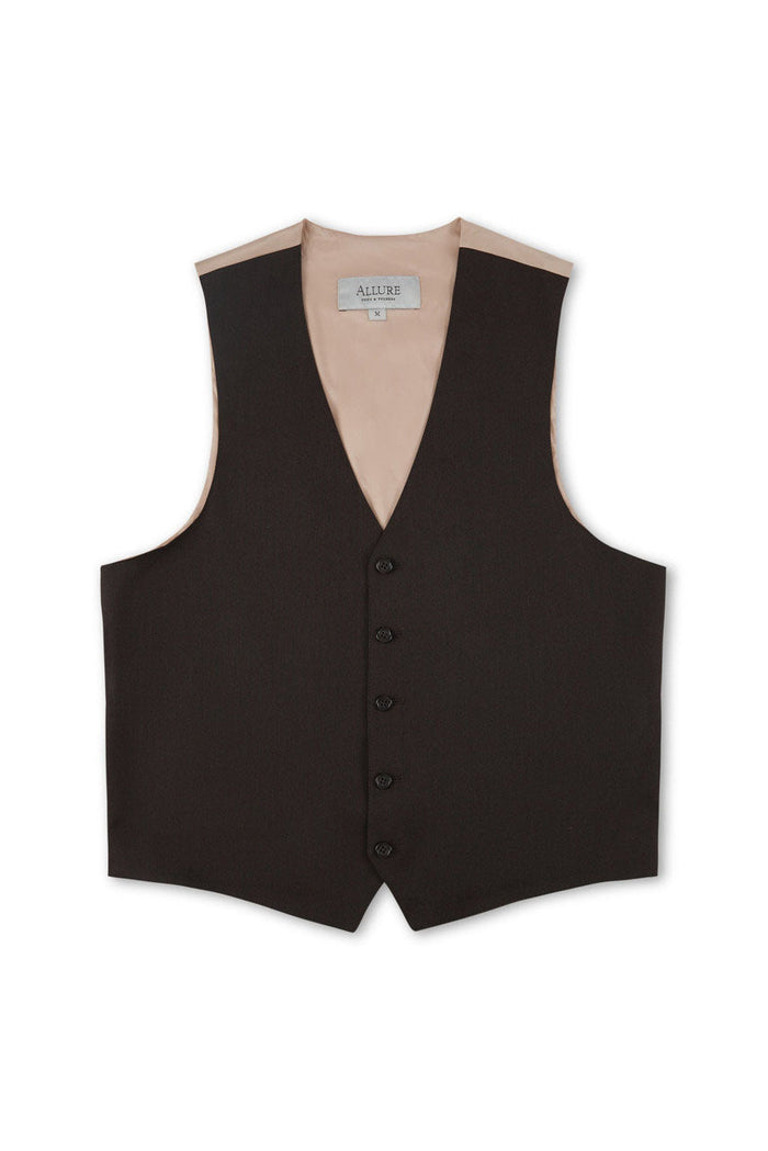 Brown Windsor Vest by Allure Men