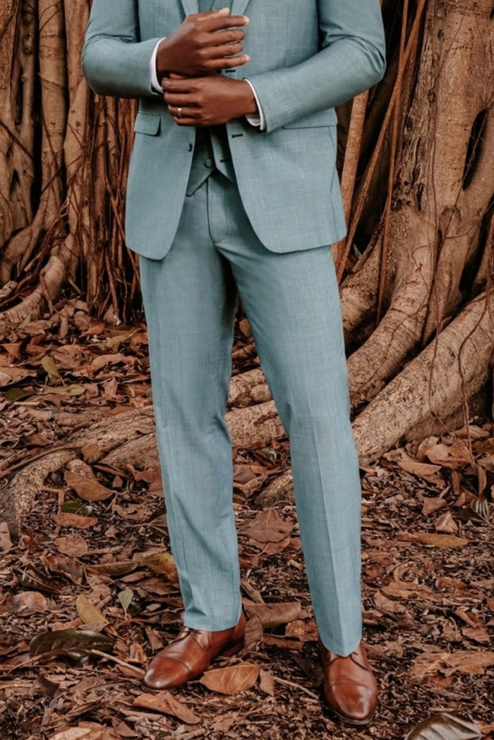 Brunswick Sea Glass Slim Suit Pants by Allure Men