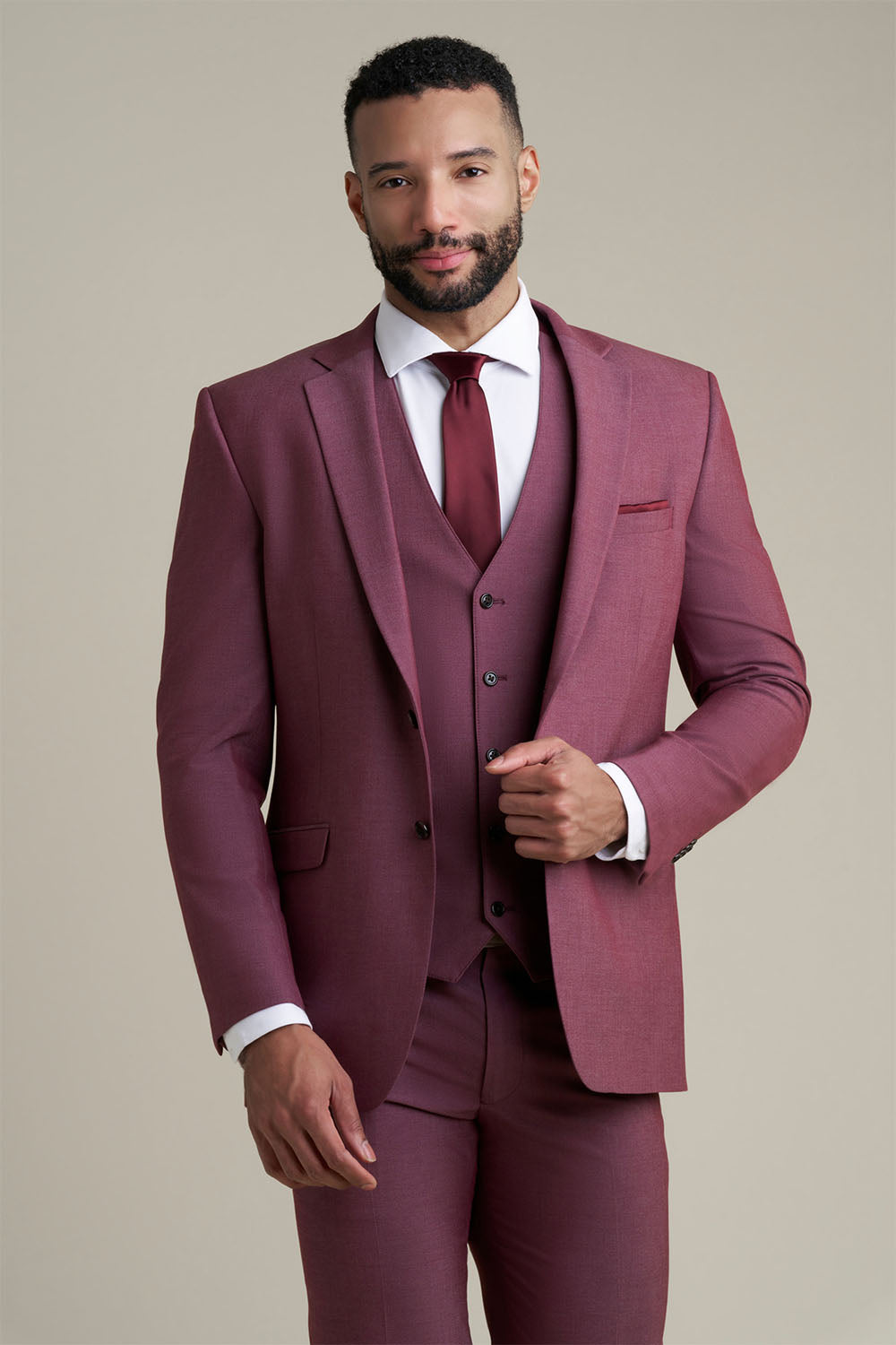 Savoy Burgundy Suit Jacket (Separates) by Allure Men