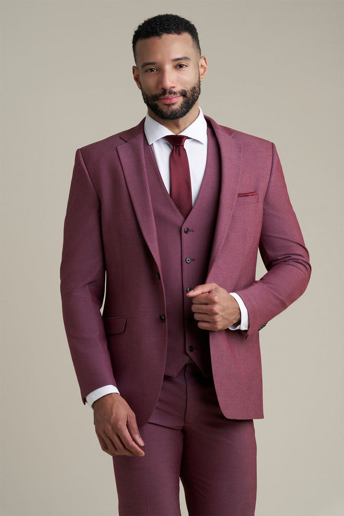 Savoy Burgundy Suit Jacket (Separates) by Allure Men