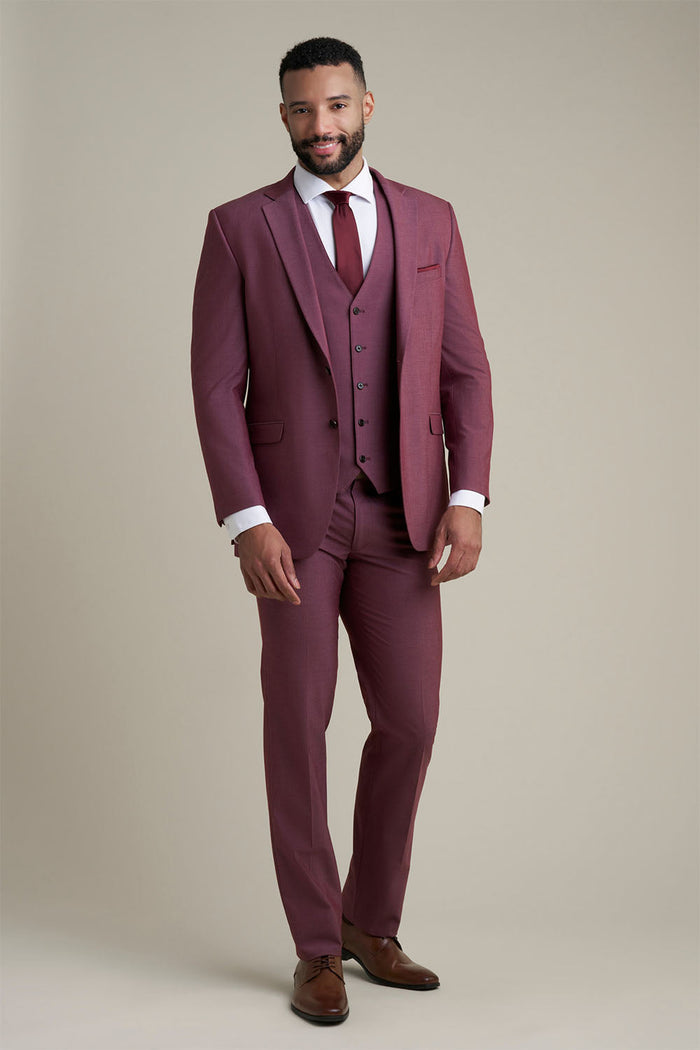 Savoy Burgundy Suit Jacket (Separates) by Allure Men