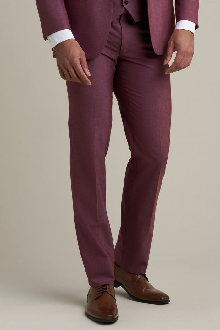 Mayfair Burgundy Luxury Stretch Blend Suit Pants by Allure Men