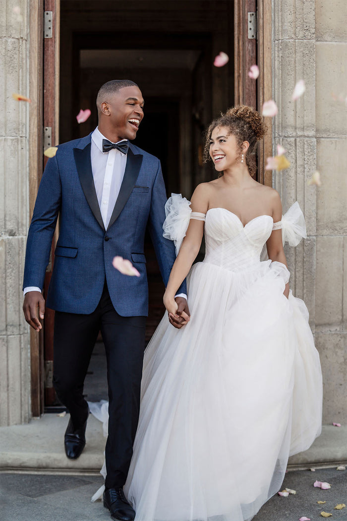 Allure Peak Denim Blue Tuxedo Jacket (Separates) by Allure Men