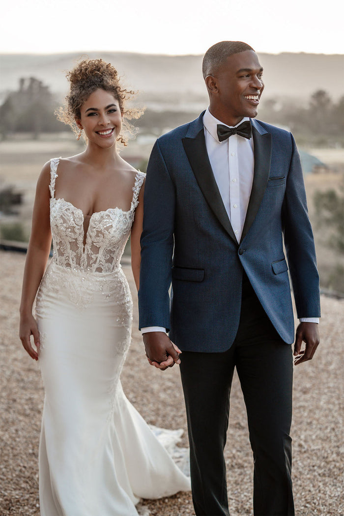 Allure Peak Denim Blue Tuxedo Jacket (Separates) by Allure Men